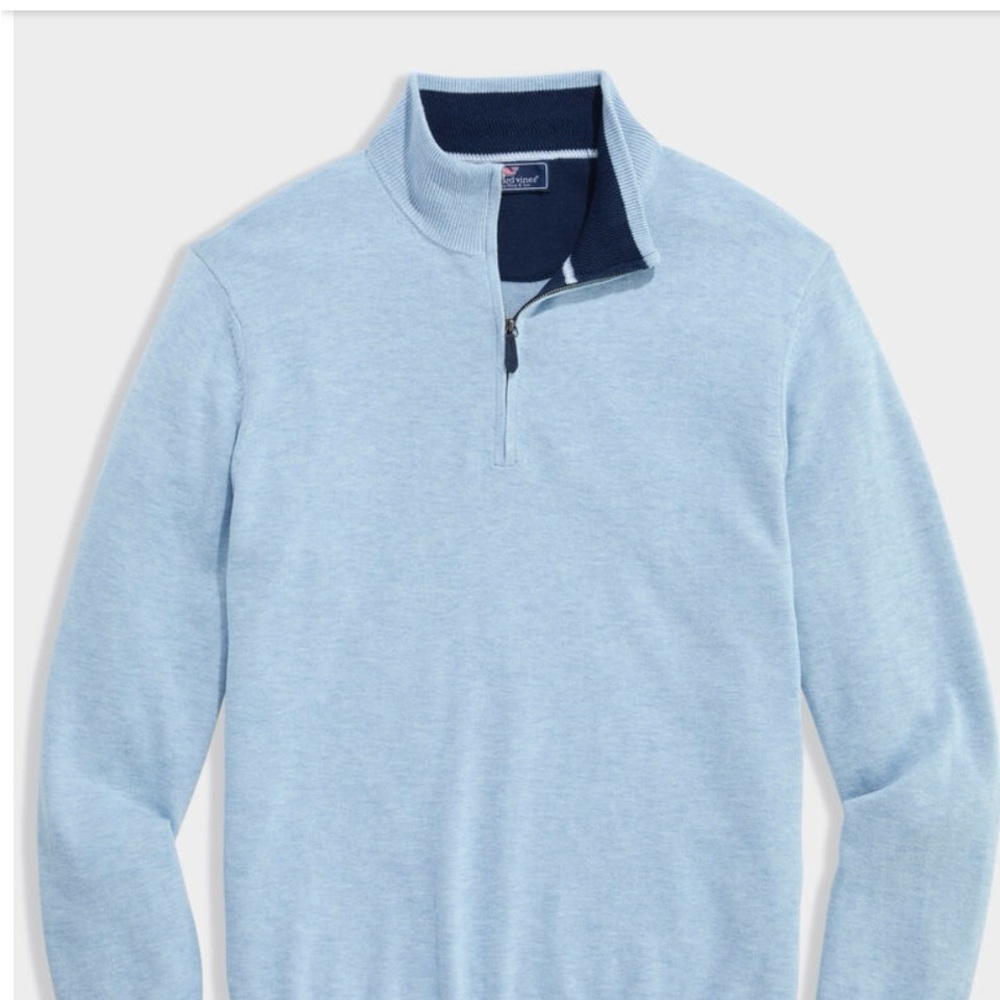Vineyard Vines Sky Blue Zip-Up Sweater